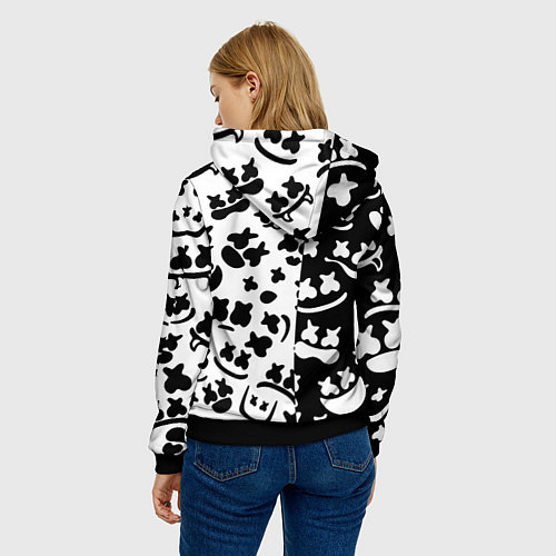 Женская толстовка Fortnite patten Marshmello / 3D-Черный – фото 4