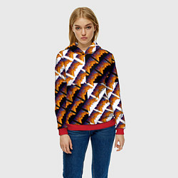 Толстовка-худи женская Doom logo pattern, цвет: 3D-красный — фото 2