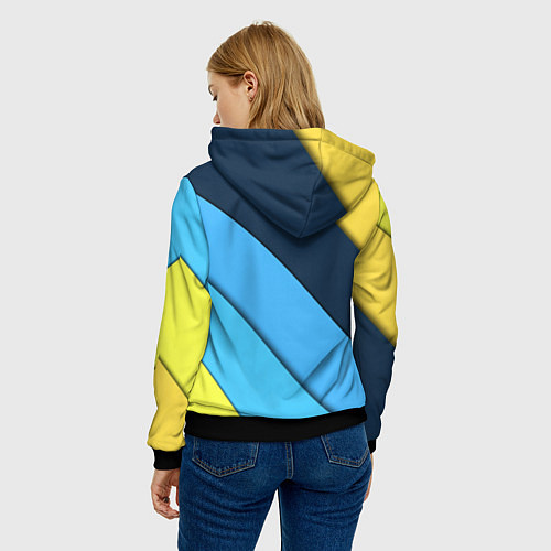 Женская толстовка Линии геометрия / 3D-Черный – фото 4