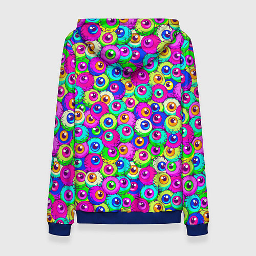 Женская толстовка Глазные яблоки цветной паттерн / 3D-Синий – фото 2