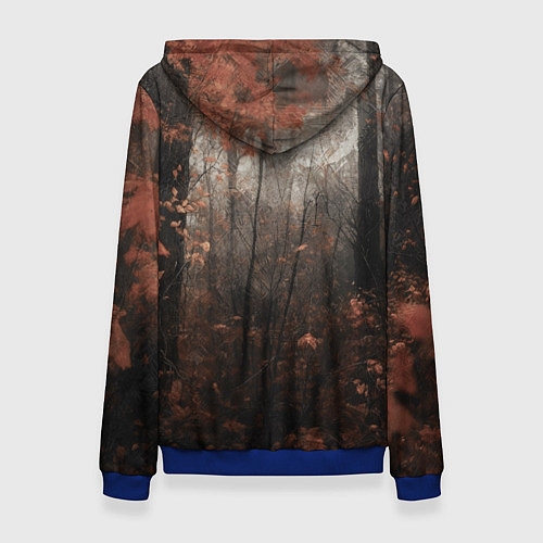 Женская толстовка Черный лис в пасмурном лесу / 3D-Синий – фото 2