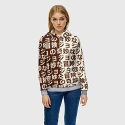 Толстовка-худи женская Japan pattern, цвет: 3D-меланж — фото 2