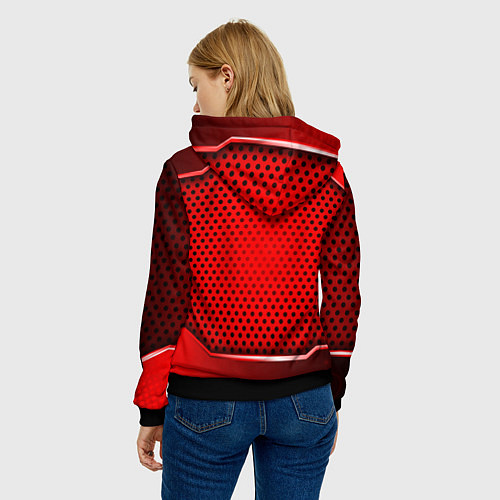 Женская толстовка AUDI текстура металик / 3D-Черный – фото 4