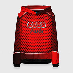 Толстовка-худи женская AUDI текстура металик, цвет: 3D-черный