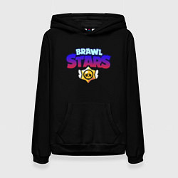 Толстовка-худи женская Brawl stars neon logo, цвет: 3D-черный