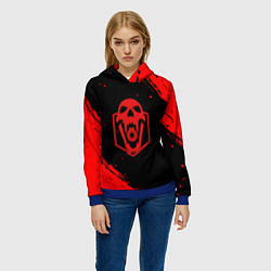 Толстовка-худи женская Rainbow six краски полосы, цвет: 3D-синий — фото 2