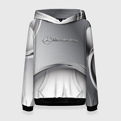 Толстовка-худи женская Mercedes benz grey, цвет: 3D-черный