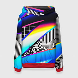 Женская толстовка Neon stripes geometry