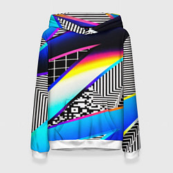 Женская толстовка Neon stripes geometry