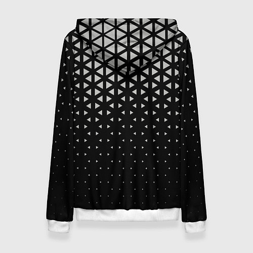 Женская толстовка Геометрический градиент - чёрно-белый / 3D-Белый – фото 2