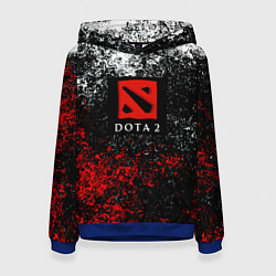 Толстовка-худи женская Dota 2 брызги красок, цвет: 3D-синий