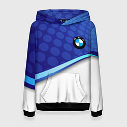 Толстовка-худи женская BMW abstraction steel, цвет: 3D-черный