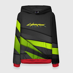 Толстовка-худи женская Cyberpunk 2077 stripes line, цвет: 3D-красный