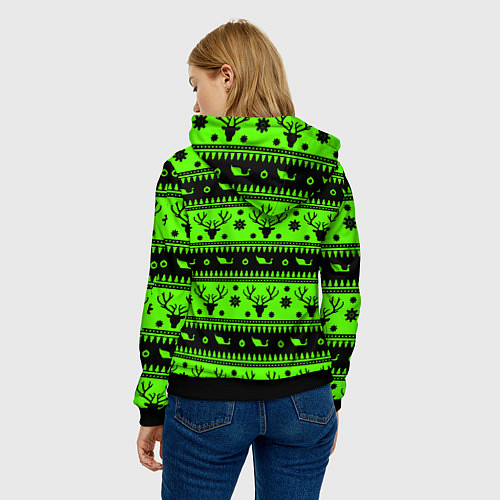 Женская толстовка Doom кислотный новый год / 3D-Черный – фото 4