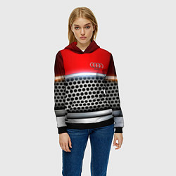 Толстовка-худи женская AUDI metal collection game, цвет: 3D-черный — фото 2