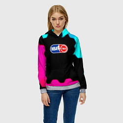 Толстовка-худи женская NBA текстура соты, цвет: 3D-меланж — фото 2