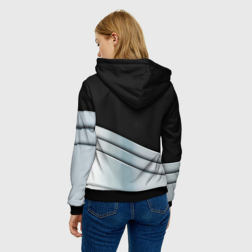 Женская толстовка FORD metal texture / 3D-Черный – фото 4