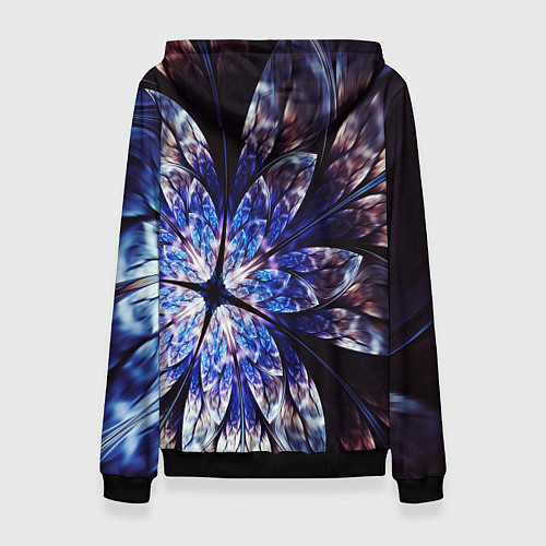 Женская толстовка Фрактальный узора стекло / 3D-Черный – фото 2