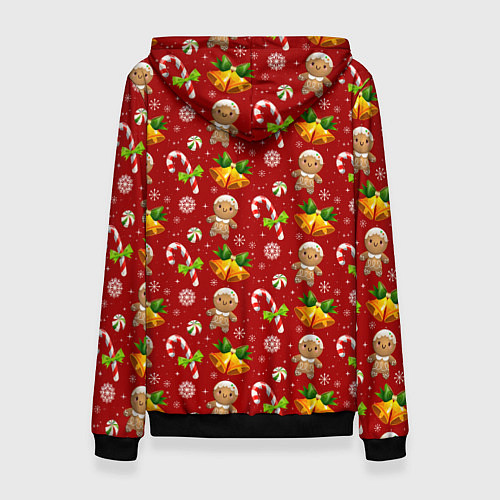 Женская толстовка Новогодний паттерн пряня / 3D-Черный – фото 2