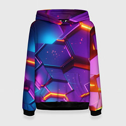 Женская толстовка Трехмерные соты с эффектом неона