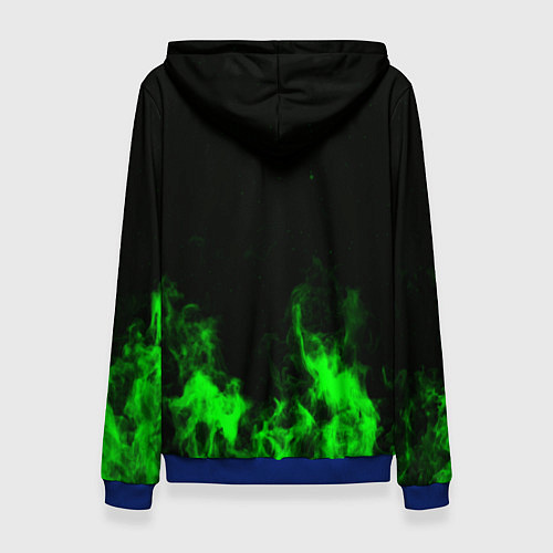 Женская толстовка Doom кислотное лого огонь / 3D-Синий – фото 2