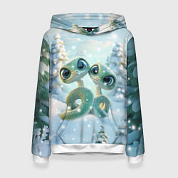 Толстовка-худи женская Милые змеи, цвет: 3D-белый