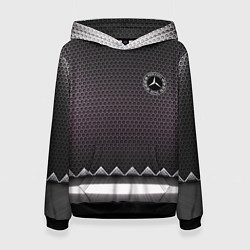 Толстовка-худи женская Mercedes benz carbon steel, цвет: 3D-черный