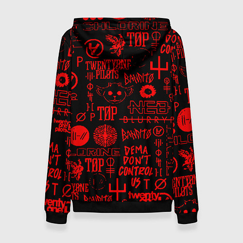 Женская толстовка Twenty one pilots pattern rock steel / 3D-Черный – фото 2