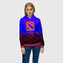 Толстовка-худи женская Dota 2 броня текстура, цвет: 3D-красный — фото 2