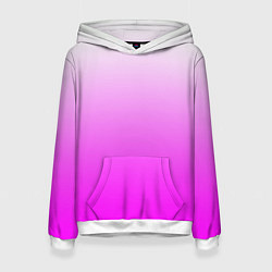 Толстовка-худи женская Gradient color pink, цвет: 3D-белый