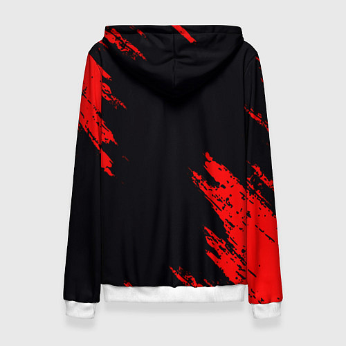 Женская толстовка Fortnite красные краски лого / 3D-Белый – фото 2