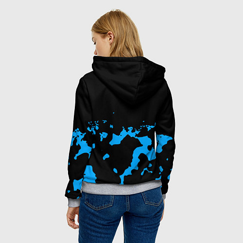 Женская толстовка Half life синий камуфляж / 3D-Меланж – фото 4