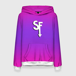 Толстовка-худи женская Sally Face neon gradient, цвет: 3D-белый