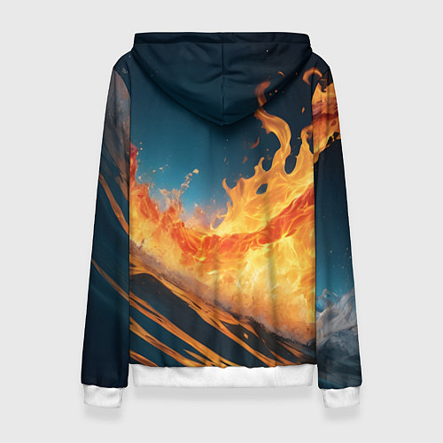 Женская толстовка Огонь и вода стихия / 3D-Белый – фото 2