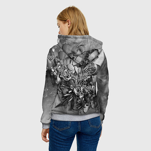 Женская толстовка Абстракция оптический узор / 3D-Меланж – фото 4