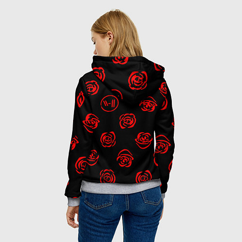 Женская толстовка Twenty one pilots rose pattern / 3D-Меланж – фото 4