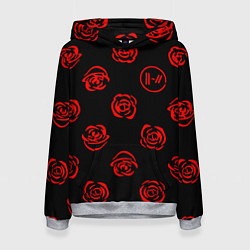 Женская толстовка Twenty one pilots rose pattern