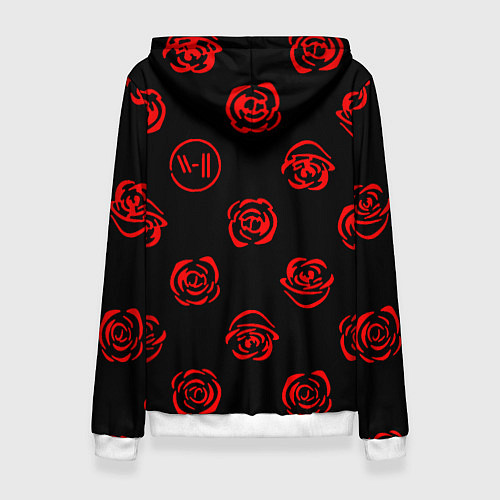 Женская толстовка Twenty one pilots rose pattern / 3D-Белый – фото 2