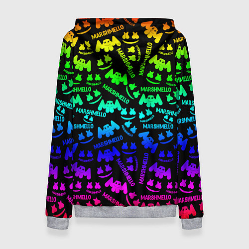 Женская толстовка Marshmello neon steel pattern / 3D-Меланж – фото 2