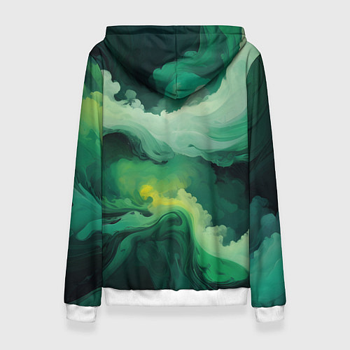 Женская толстовка Изумрудные волны / 3D-Белый – фото 2