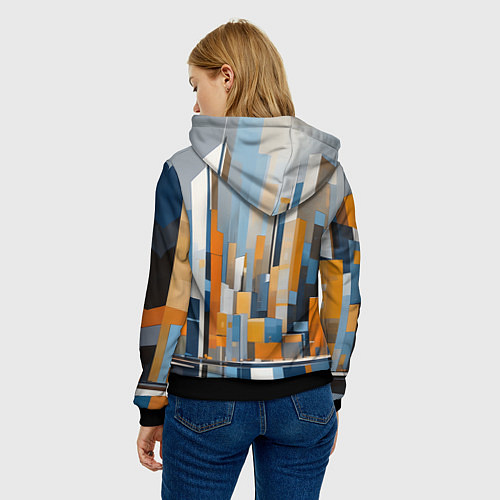 Женская толстовка Архитектура город живопись / 3D-Черный – фото 4