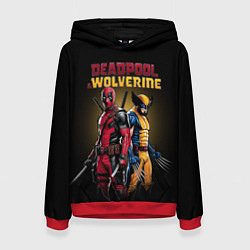Толстовка-худи женская Deadpool & Wolverine - film, цвет: 3D-красный