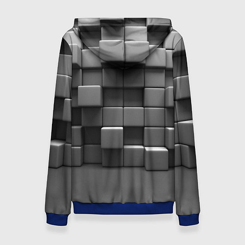 Женская толстовка Текстура кубы / 3D-Синий – фото 2