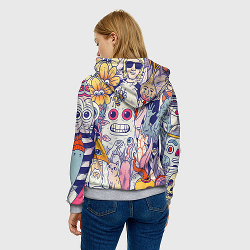 Женская толстовка Психоделические монстры / 3D-Меланж – фото 4