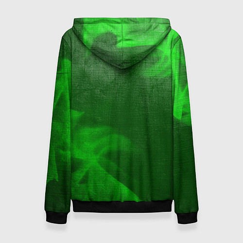 Женская толстовка Final Fantasy - green gradient вертикально / 3D-Черный – фото 2