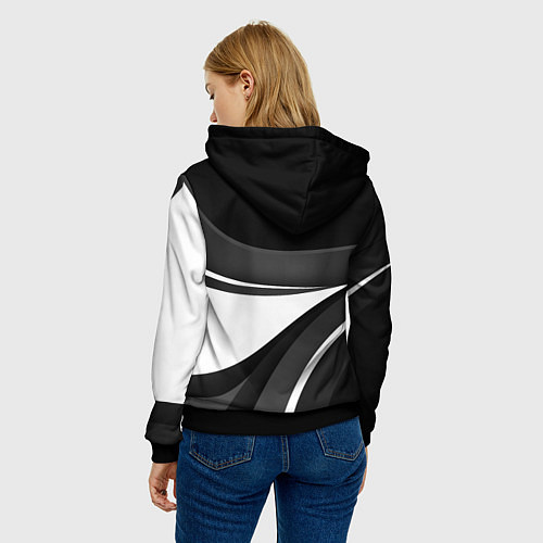 Женская толстовка Zeekr - черно-белый / 3D-Черный – фото 4