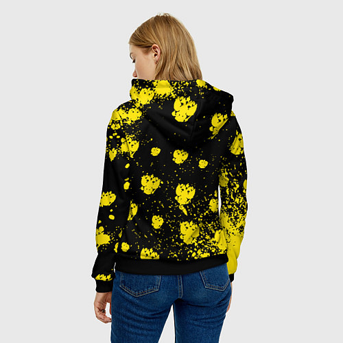 Женская толстовка Жёлтые краски герб / 3D-Черный – фото 4