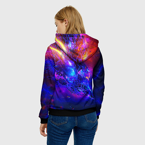 Женская толстовка Quke неоновый стиль / 3D-Черный – фото 4