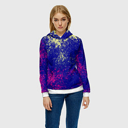 Толстовка-худи женская Брызги красок фильтр, цвет: 3D-белый — фото 2
