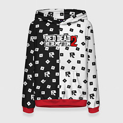 Толстовка-худи женская Red Dead Redemption 2 pattern, цвет: 3D-красный